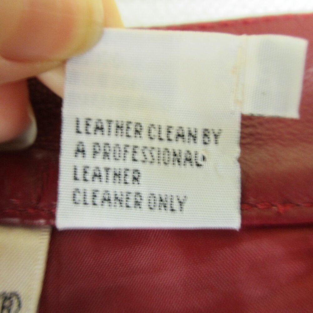Newport News Leather Pants Size 29x32 Genuine Leather Oxblood Red - Picture 6 of 12